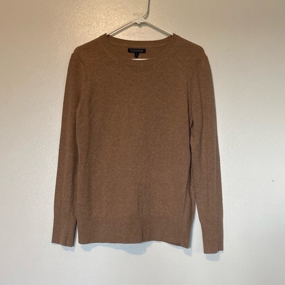 Banana Republic Toffee Italian Merino Fine Wool Blend Ribbed Sweater S